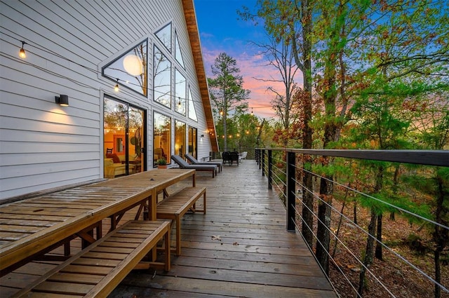 view of deck at dusk