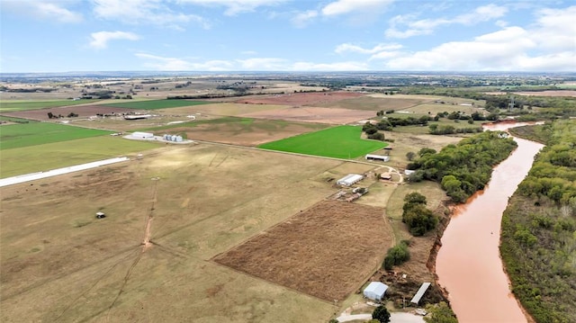 aerial view featuring a rural view