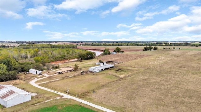 drone / aerial view with a rural view