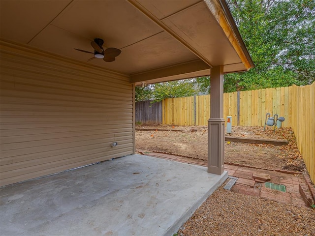 view of patio / terrace with ceiling fan