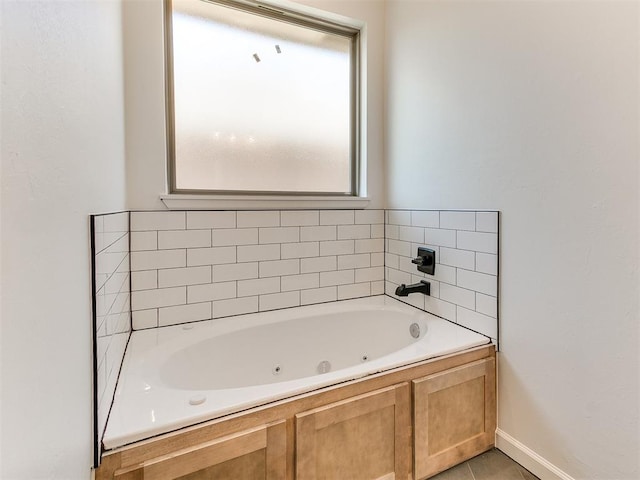 bathroom with a washtub