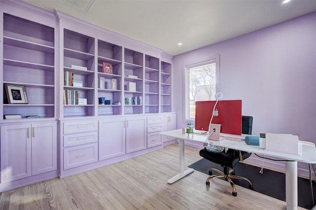 office featuring light hardwood / wood-style floors