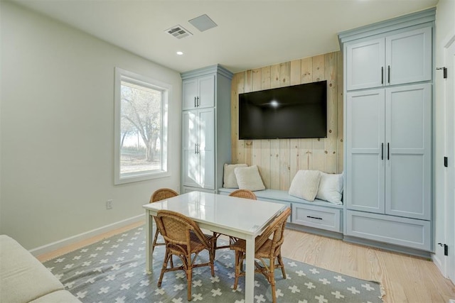 interior space with light hardwood / wood-style floors