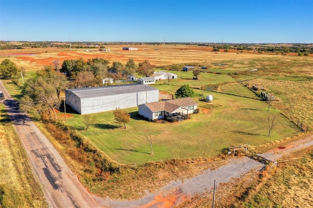 aerial view with a rural view