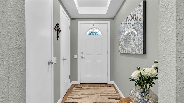 doorway featuring hardwood / wood-style floors