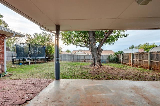 view of patio featuring a trampoline