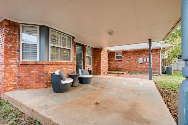 view of patio featuring cooling unit