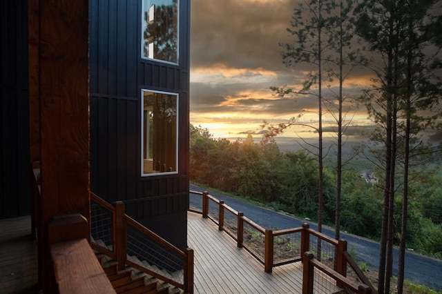 view of deck at dusk