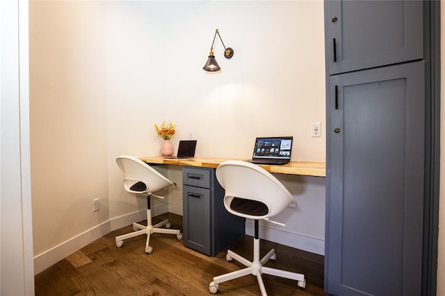 office featuring dark wood-type flooring