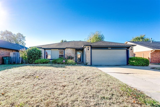 ranch-style home with a garage