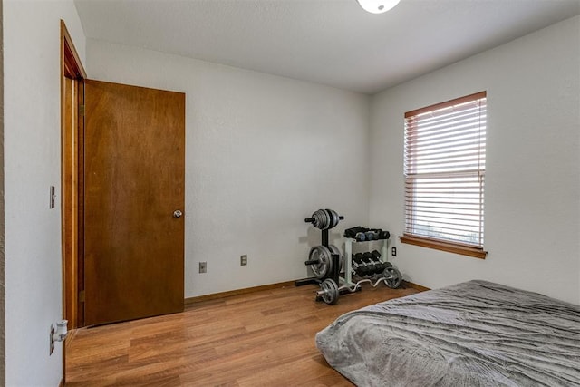 bedroom featuring light wood-type flooring