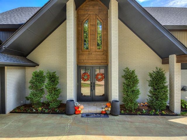 view of exterior entry with french doors