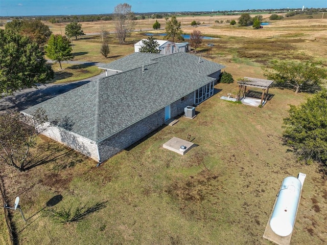 aerial view featuring a rural view