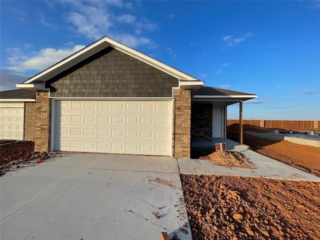 view of front of home featuring a garage