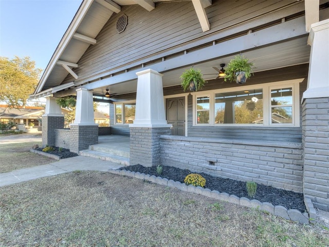 property entrance with a porch