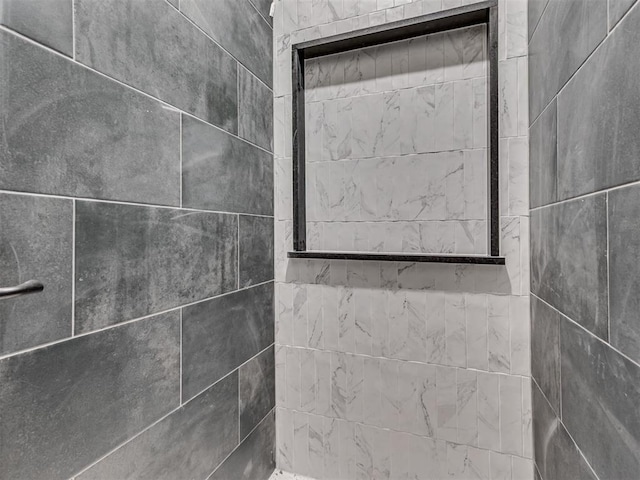 room details with a tile shower