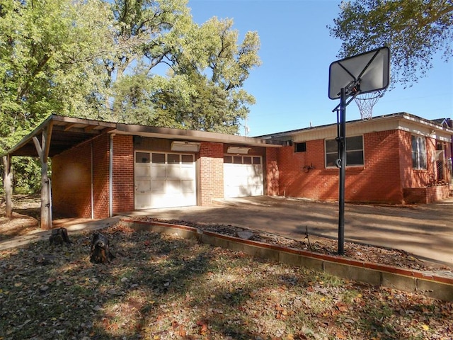 exterior space with a garage