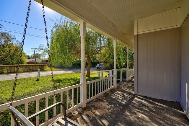 deck featuring a porch