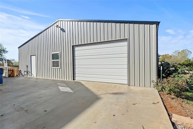 view of garage