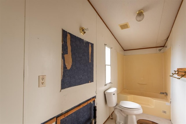 bathroom featuring toilet and shower / washtub combination