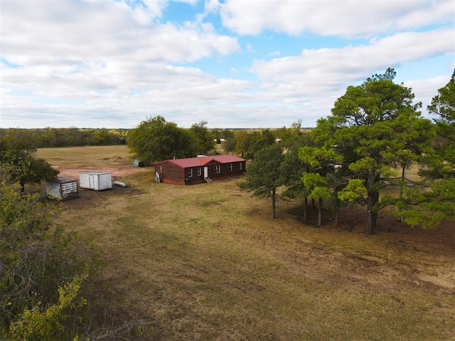 drone / aerial view with a rural view