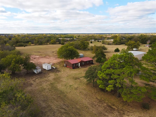 aerial view with a rural view