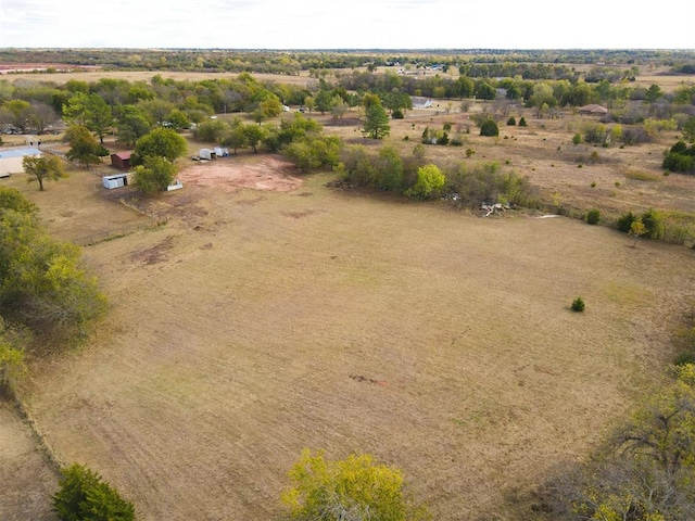 drone / aerial view with a rural view