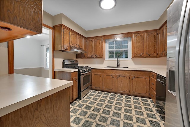 kitchen featuring sink and appliances with stainless steel finishes