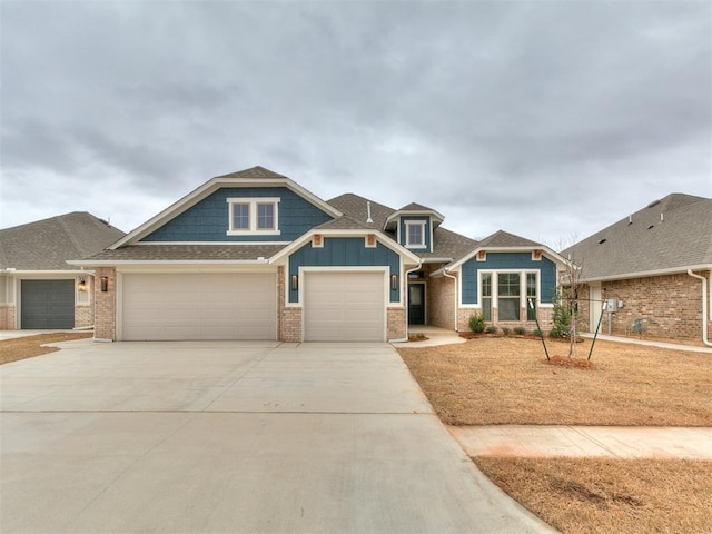 craftsman inspired home featuring a garage