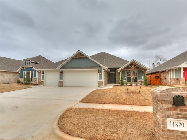 craftsman inspired home featuring a garage