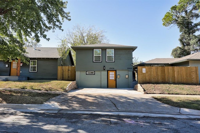 view of front property with a garage