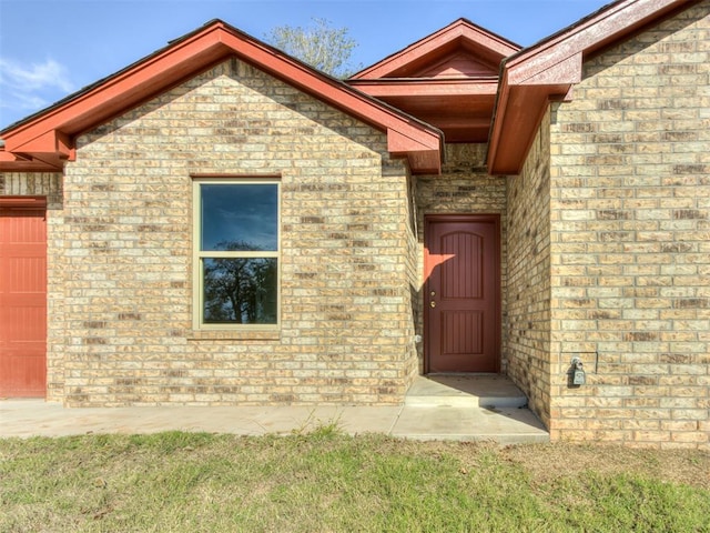 entrance to property with a garage