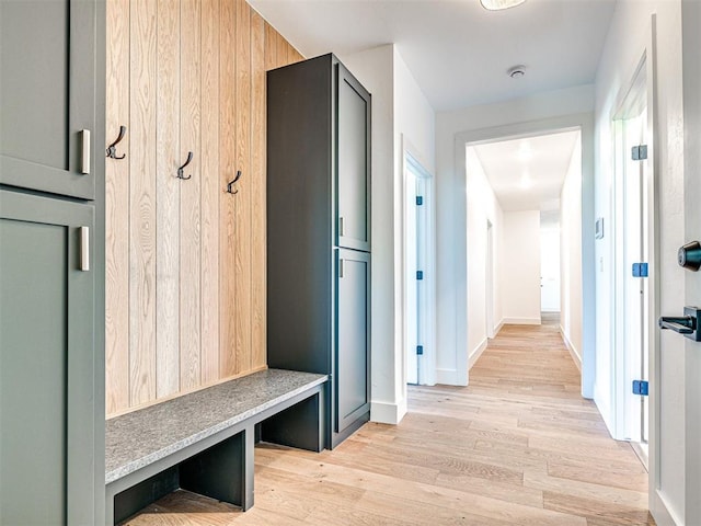 mudroom featuring light wood-type flooring