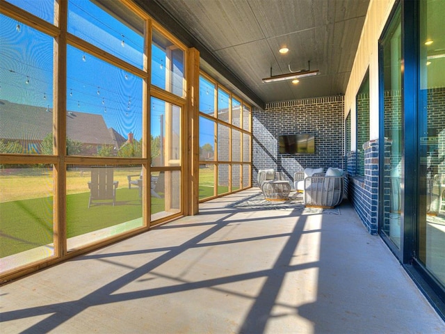 view of unfurnished sunroom