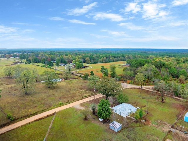 bird's eye view with a rural view