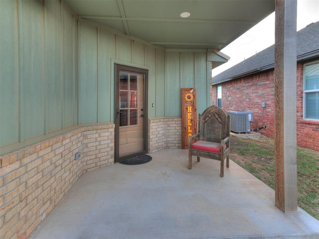 view of patio / terrace with central AC unit