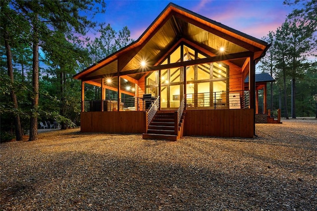 119 Secluded Cir, Broken Bow, OK 74728 - back of property featuring stairway