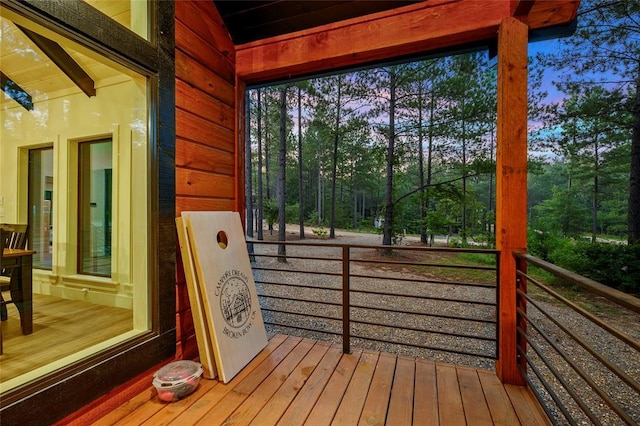 119 Secluded Cir, Broken Bow, OK 74728 - wooden terrace with view of scattered trees