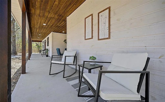 view of patio featuring covered porch