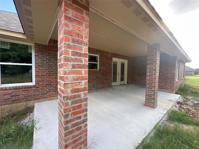 view of patio with french doors