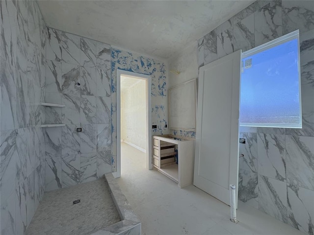 bathroom featuring walk in shower