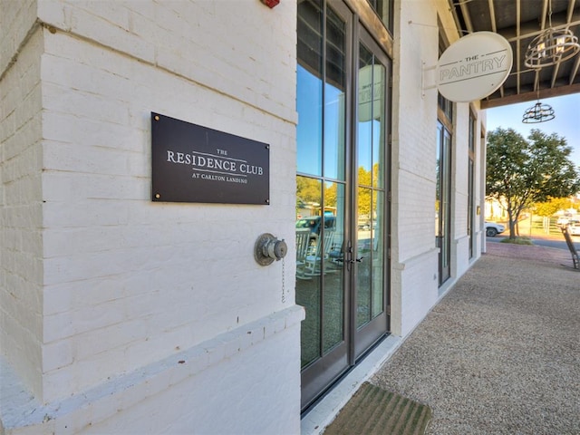 doorway to property with french doors