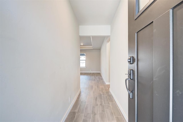 hall featuring light hardwood / wood-style floors