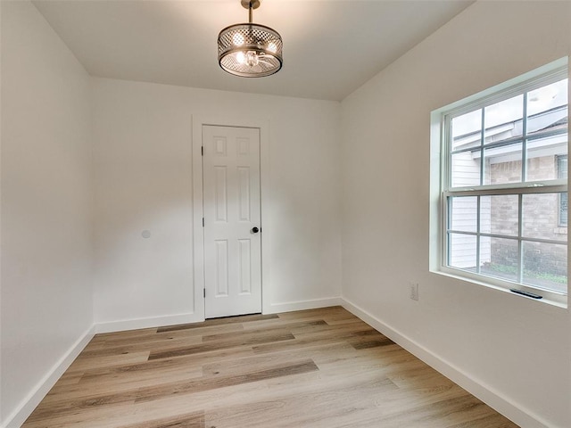 empty room featuring plenty of natural light and light wood-type flooring