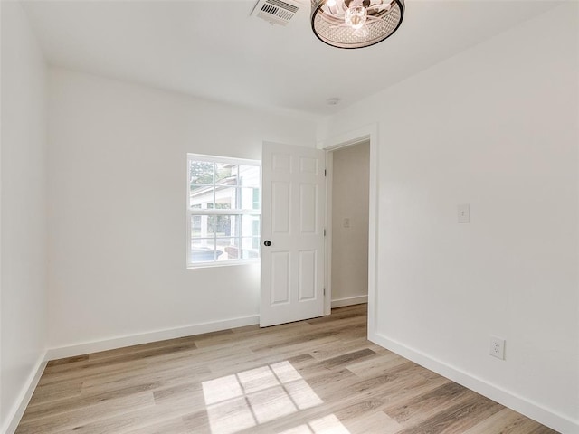 empty room featuring light wood-type flooring