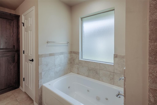 4536 Oasis Ct, Yukon, OK 73099 - full bathroom with a jetted tub and tile patterned floors