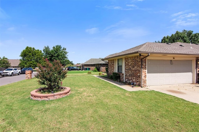 exterior space with a garage