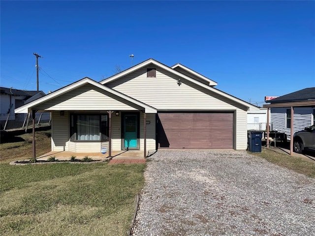 view of front facade featuring a garage and a front yard