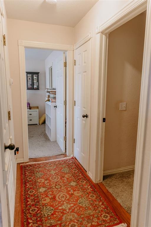 corridor featuring hardwood / wood-style flooring