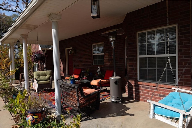 view of patio with a porch